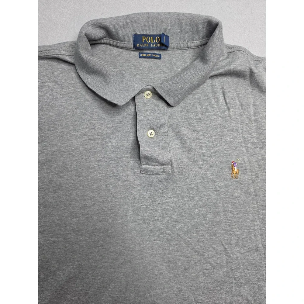 Polo Ralph Lauren Polo Shirt Men XL Gray Pony Logo Short Sleeve Golf Performance